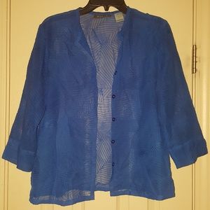 KORET Blue Button Front Blouse